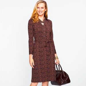 Talbots Leopard Tie Waist Shirt dress
